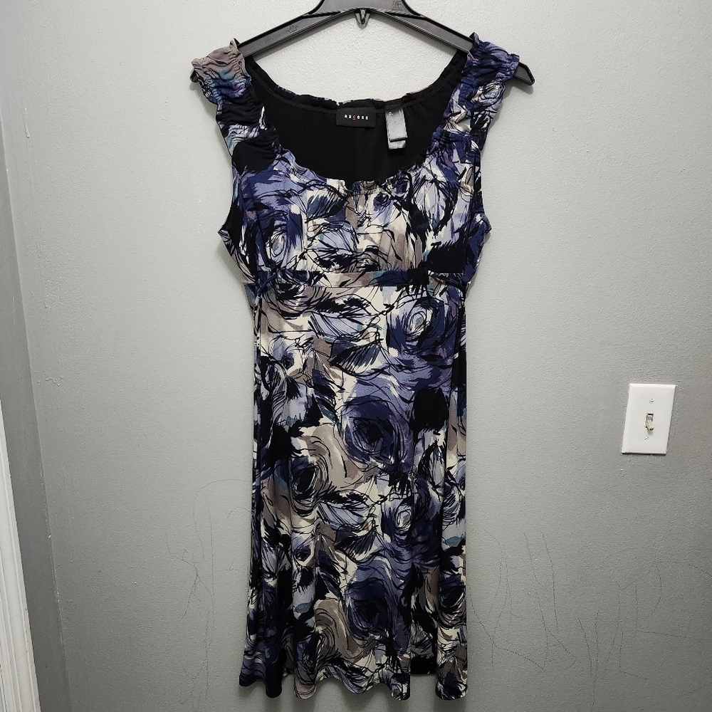 Axcess women's milkmaid dress size large multi color purple and black